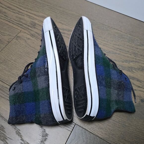 Converse x Woolrich Chuck Taylor All Star High Tops in Blue Plaid - Picture 8 of 11